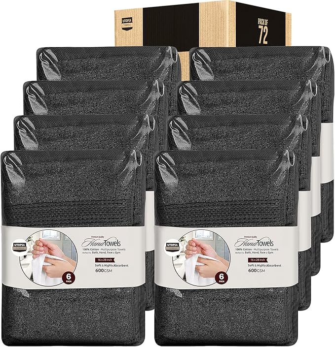 Utopia Towels 72 Pack Premium Hand Towels Set, 100% Ring Spun Cotton, Ultra by UTOPIATOWELS