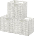 UBBCARE 3 Pack Wicker Basket, 11L×11H×10.5W inch Woven Paper Rope Storage by UBBCARE