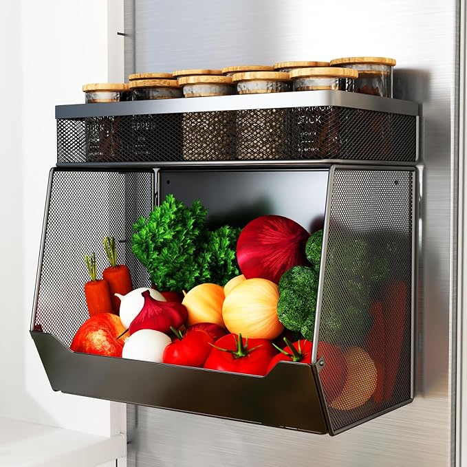 Magnetic Shelf for Fridge 2-Tier Baskets by Unknown