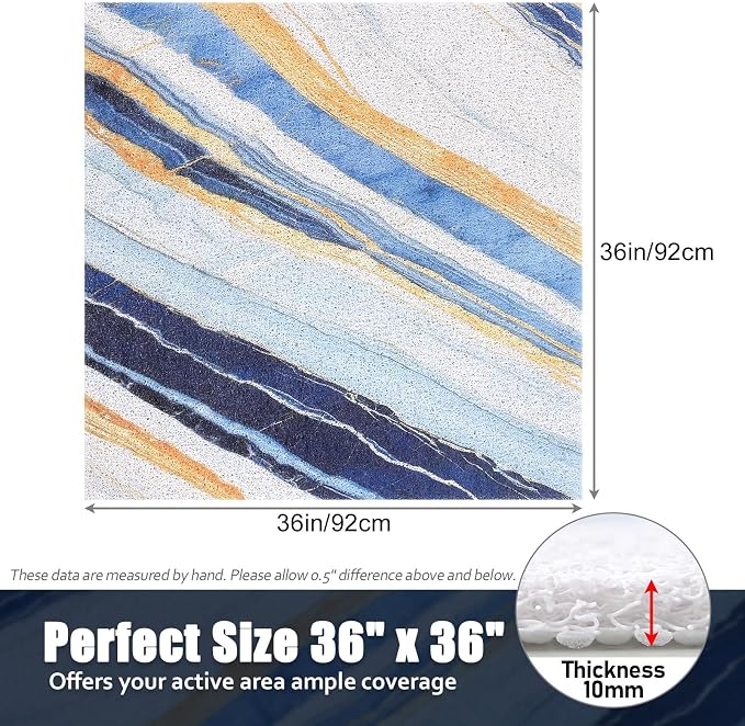 Shower Mat Non Slip: 36x36 Inch Soft and Comfortable Large Shower Mat, PVC - Image 7