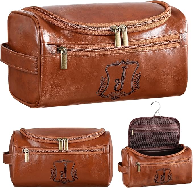 Sadnyy Personalized Leather Toiletry Bag by Sadnyy