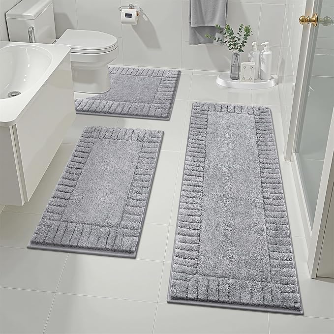 Pauwer Bathroom Rugs Sets 3 Piece Bathroom Shower Rugs by Pauwer