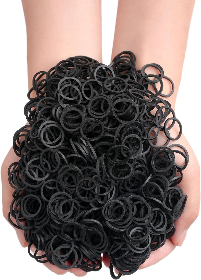 Rubber Bands mini 2000pcs rubber band black 0.5inch small Rubber Band Mini Soft - Image 6