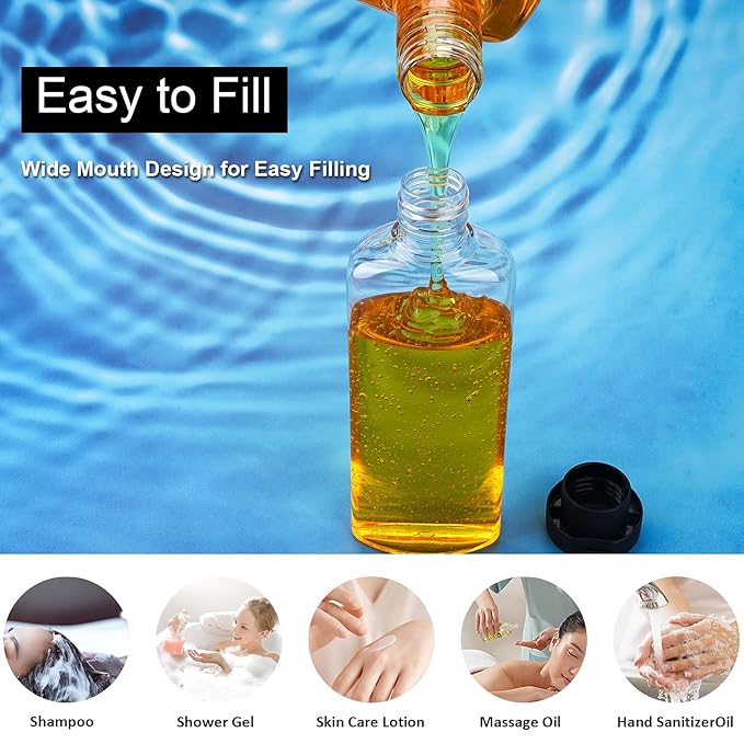 Travel Shampoo and Conditioner Bottles 7.7oz 3 Pack Leak Proof Squeeze Bottles - Image 4