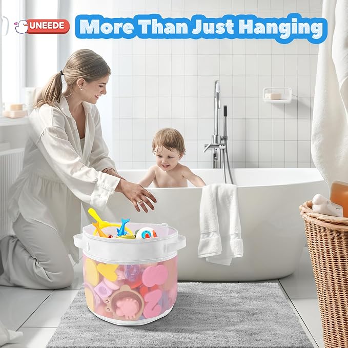 UNEEDE Bath Toy Organizer, 4.15 Gallons Bathtub Toy Storage Organizer, Quick - Image 2