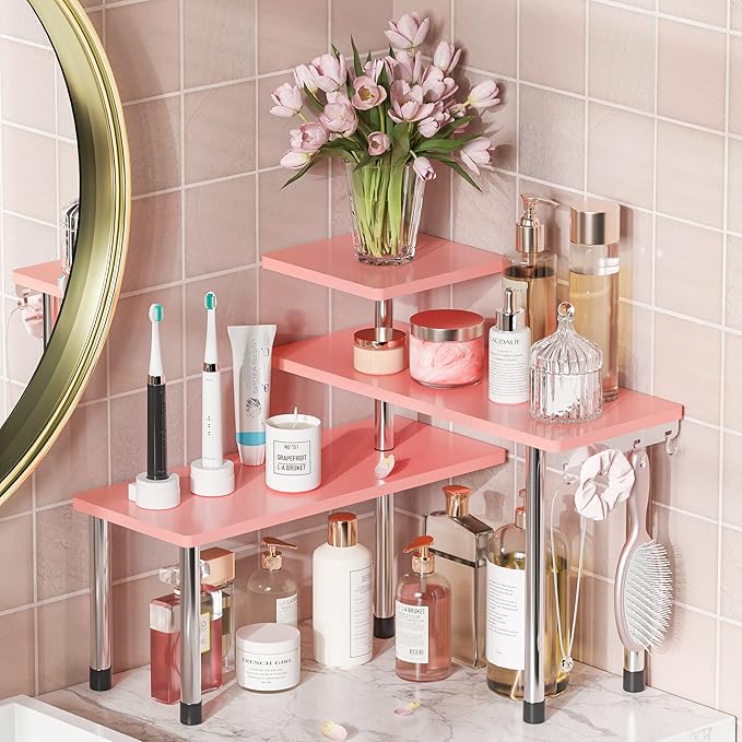 ZHWS Bathroom Counter Organizer Corner Shelf – Bathroom Organization Bamboo 3 by ZHWS