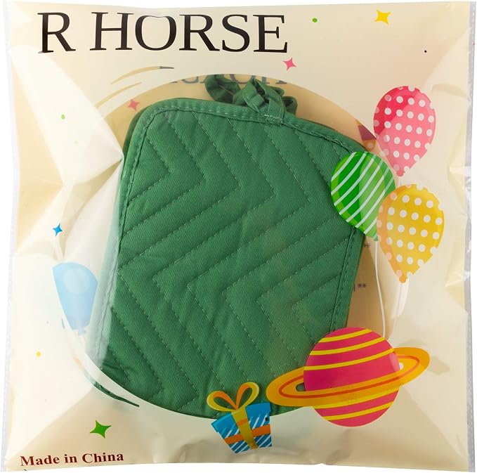 R HORSE 6Pcs Pot Holder for Kitchen Christmas Green Potholders - Image 7