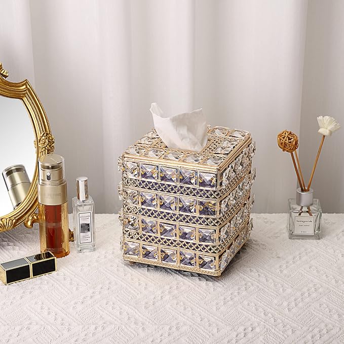 Sumnacon Crystal Square Tissue Box Cover - Image 2