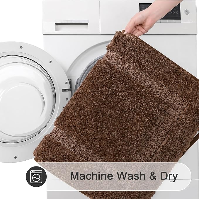 SHACOS Soft Fluffy Bathroom Rugs Set of 3 Pieces - Image 8