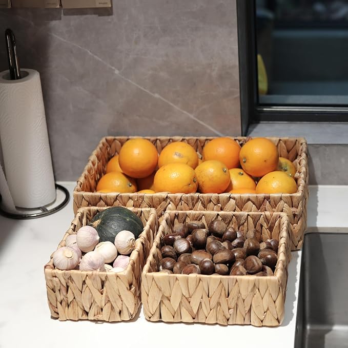 Water Hyacinth Rectangular Storage Basket - Image 9