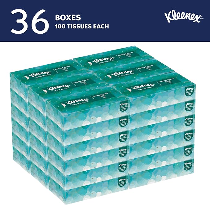 Kleenex Professional Facial Tissue, Flat Boxed Format, Designed - Image 2