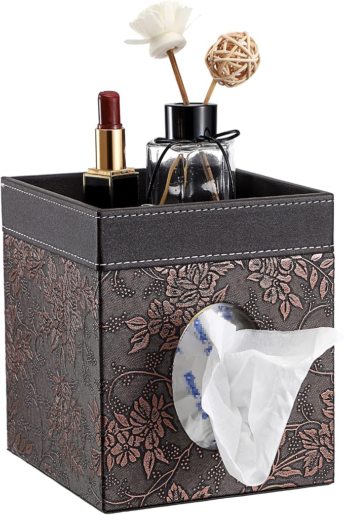 Sumnacon Leather Square Tissue Box Cover by Sumnacon