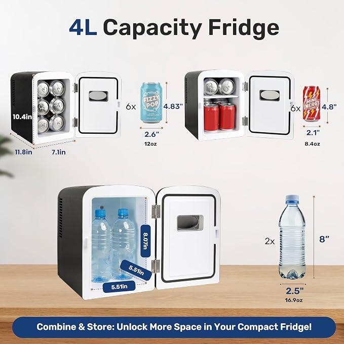YSSOA 4L/6 Can Portable Mini Fridge - Image 2