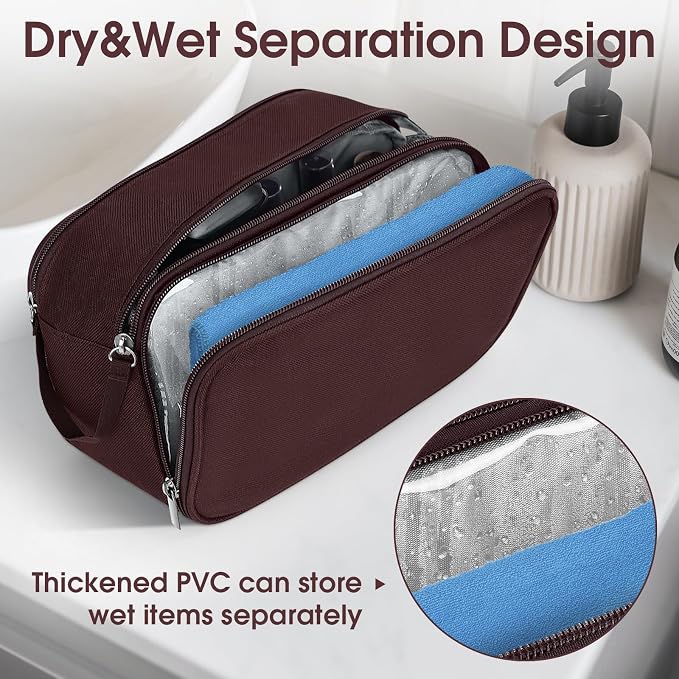 Wedama Toiletry Bag for Men, Handheld Travel Bag, Waterproof Toiletries - Image 5