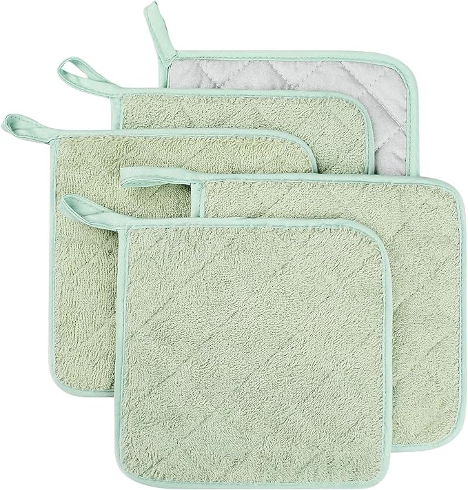 100% Cotton Kitchen Everyday Basic Terry Pot Holder Heat Resistant Coaster by Lifaith