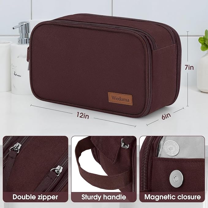 Wedama Toiletry Bag for Men, Handheld Travel Bag, Waterproof Toiletries - Image 2