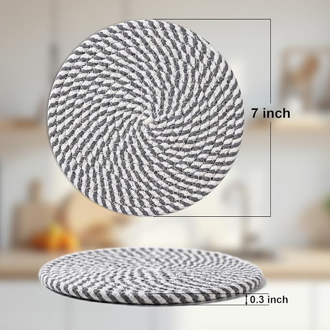 7 Inch Trivets for Hot Dishes, Pots and Pans, 5 Heat Resistant Pot Holders for - Image 2
