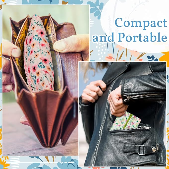 5 Pieces Tissues Purse Pocket Tissue Holder Reusable Travel Pouch Fabric Zipper - Image 5