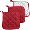 DII Basic Terry Collection Quilted 100% Cotton, Barn Red, 3 Piece by DII