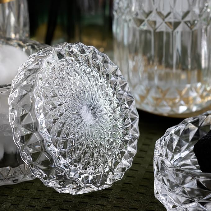 EMPO 6PCS Bathroom Clear Glass Accessories Set, Contemporary Modern Decor - Image 5