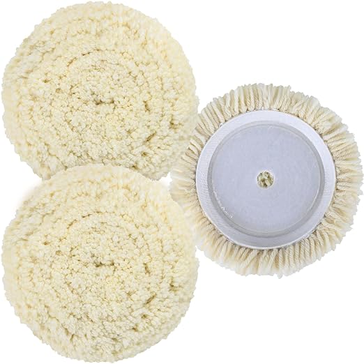 3 PCS Wool Buffing Polishing Pads 7 Inch, Natural Wool Cutting Pads by phepetroll