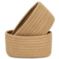 【2 Pack】ABenkle Small Woven Baskets, Tiny Oval Shallow Storage Baskets by ABenkle