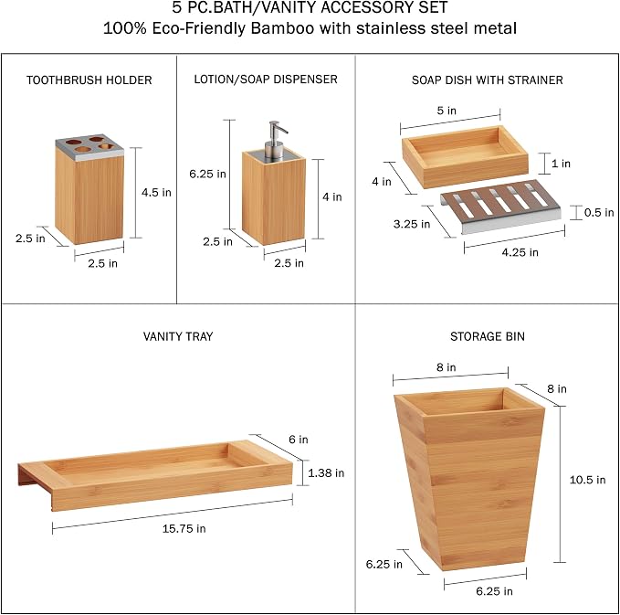 5-Piece Bathroom Decor Set - Image 3