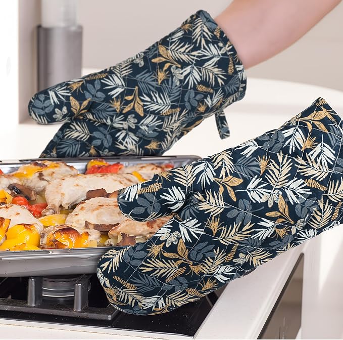 Oven Gloves Extra Long Cotton Cooking Gloves - Image 5
