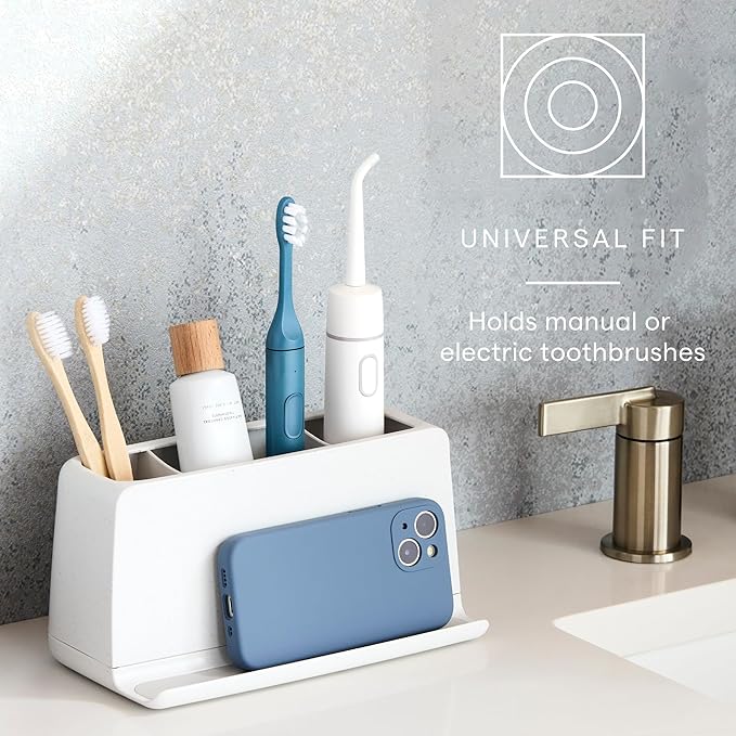 YouCopia The Ledge Toothbrush Holder, Bathroom Vanity Counter Organizer - Image 3