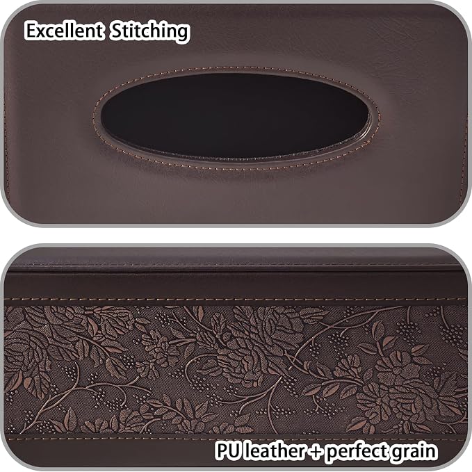 PU Leather Tissue Box Cover Tissue Box Holder Rectangle Tissues Organizer - Image 9