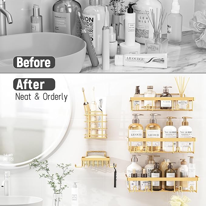 5 Pack Shower Caddy Organizer Rack Shelf - Image 6