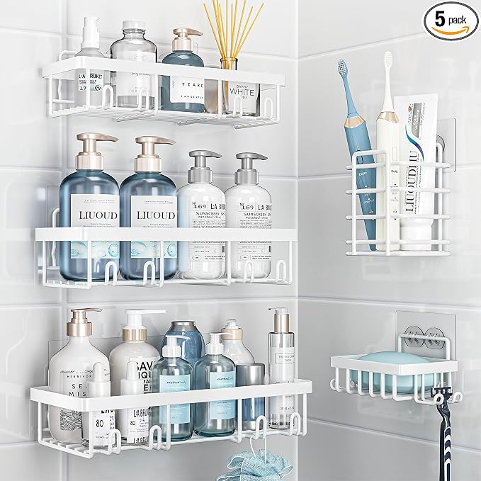 5 Pack Shower Caddy Organizer Rack Shelf by Liuoud