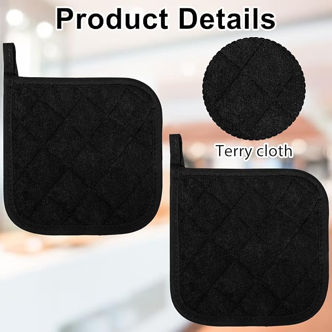 2 Pcs Cotton Pot Holders, 17cm/6.7-Inch Square Potholders - Image 4