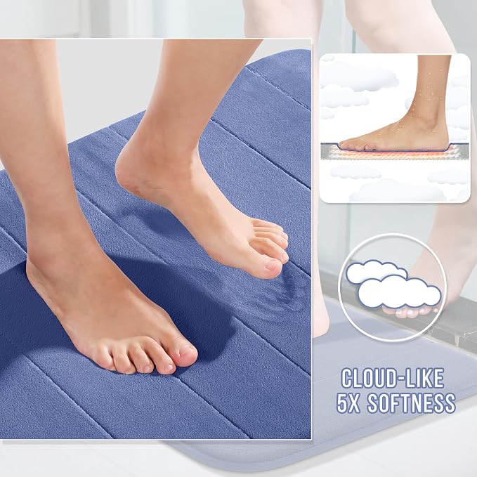 Yimobra Large Bath Mat Set 2 Piece- Super Soft Absorbent Quick Dry Memory Foam - Image 3