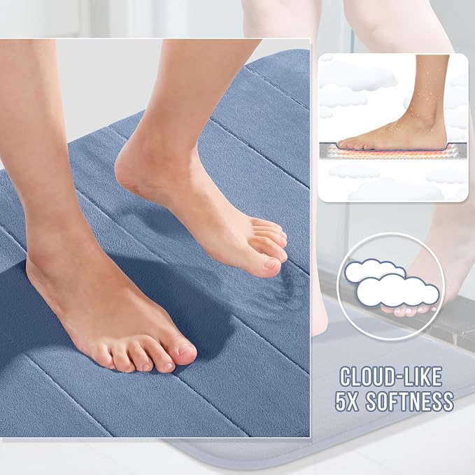 Yimobra Large Bath Mat Set 2 Piece- Super Soft Absorbent Quick Dry Memory Foam - Image 3