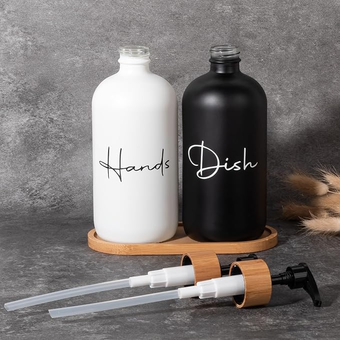 17 oz Hand Soap Dispenser Empty Glass Lotion Pump Bottles, Refillable Liquid - Image 4