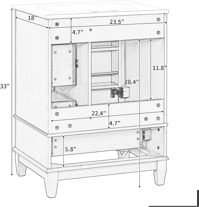 Harper & Bright Designs 24" Bathroom Vanity - Image 4