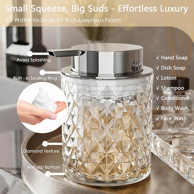 Glass Bathroom Accessories Set 5Pcs Crystal - Image 3