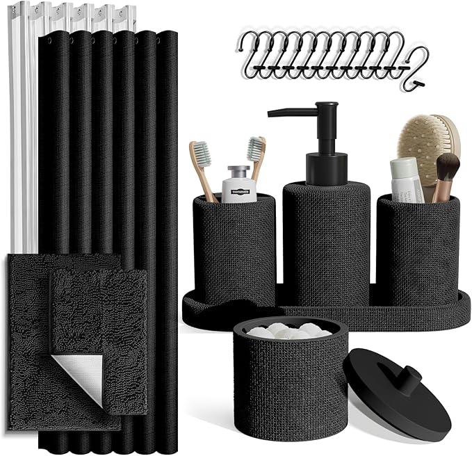 Clara Clark Black Bathroom Set by ClaraClark