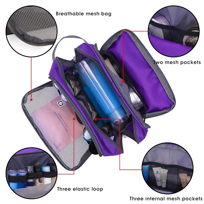 Toiletry Bag for Men Hanging Dopp Kit Water Resistant Shaving Bag Small - Image 3