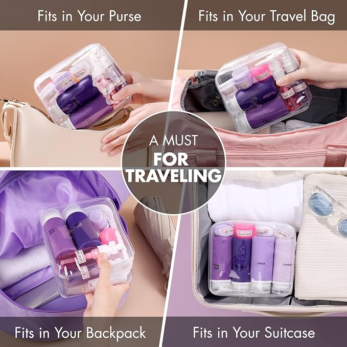 Muslish 21 Pack Travel Bottles for Toiletries, Leak-Proof TSA Compliant - Image 5