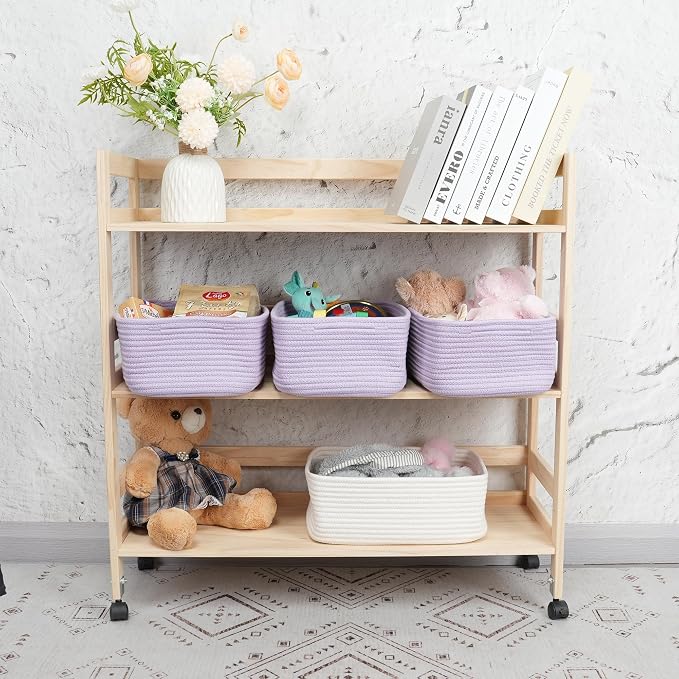 Small Woven Storage Baskets 13“X9”X5“ Decorative Rope Bins - Image 4