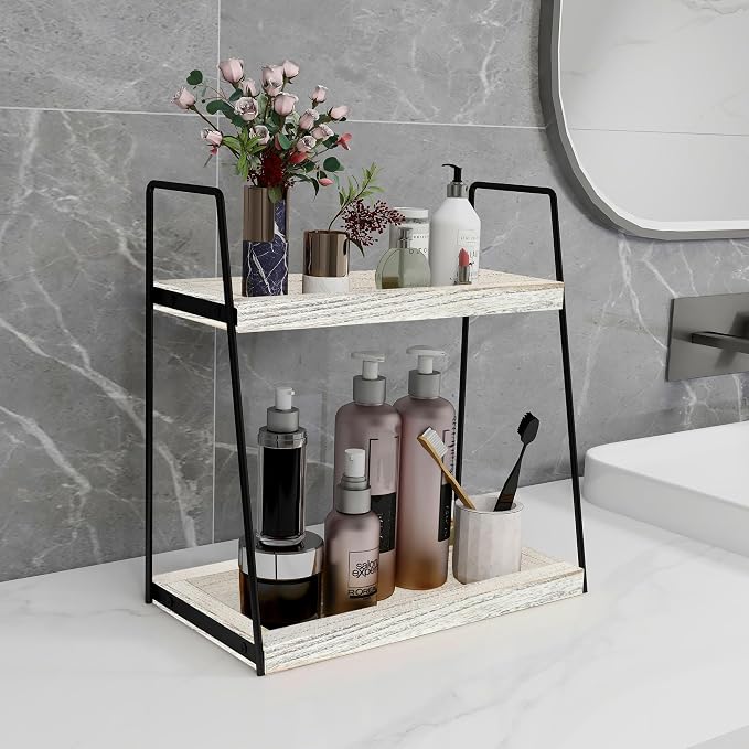 Dorhors 2 Tier Bathroom Counter Organizer Storage, Vanity Organizer - Image 2