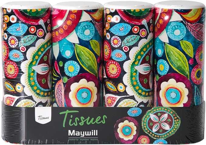 Car Tissues Holder with Facial Tissue, Travel Tissues Cylinder, Cup Holder by MAYWILL