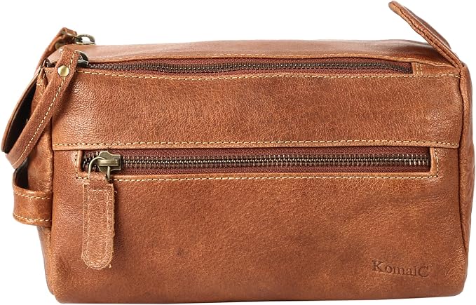 KomalC Premium Buffalo Leather Toiletry Bag - Image 2