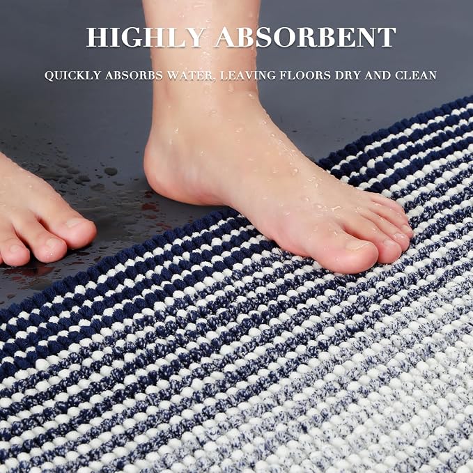 BSICPRO Bathroom Rugs and Mats Sets, 2 Piece Thick Absorbent Chenille Non Slip - Image 5