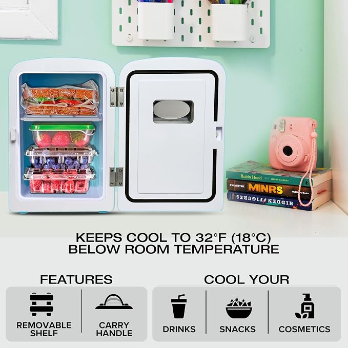 Koolatron Retro Mini Fridge 4 Liter Green Portable Refrigerator - Image 2