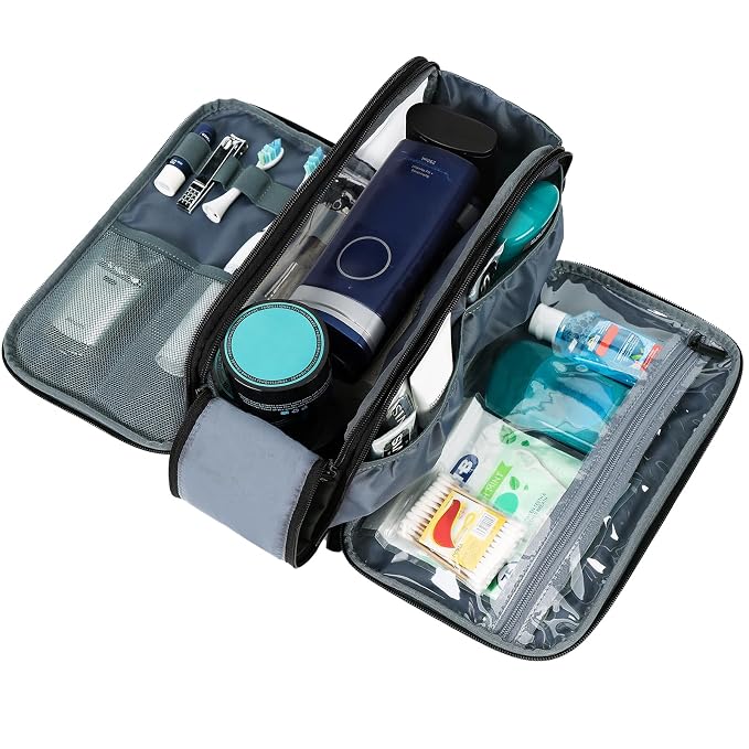 ZEEMO Travel Toiletry Bag for Men, Large Water-Resistant Double-Sided Full-Open - Image 3