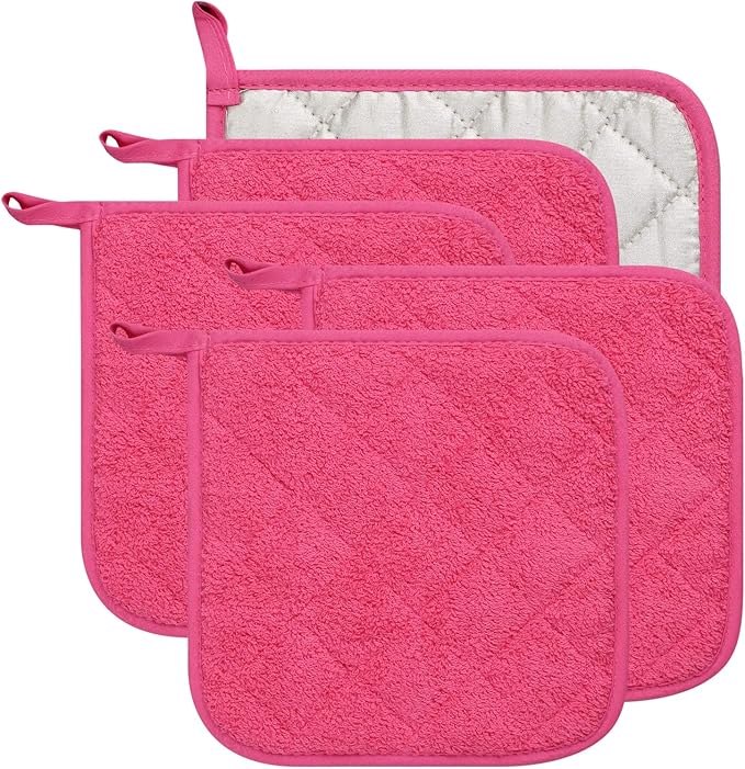 100% Cotton Kitchen Everyday Basic Terry Pot Holder Heat Resistant Coaster by Lifaith