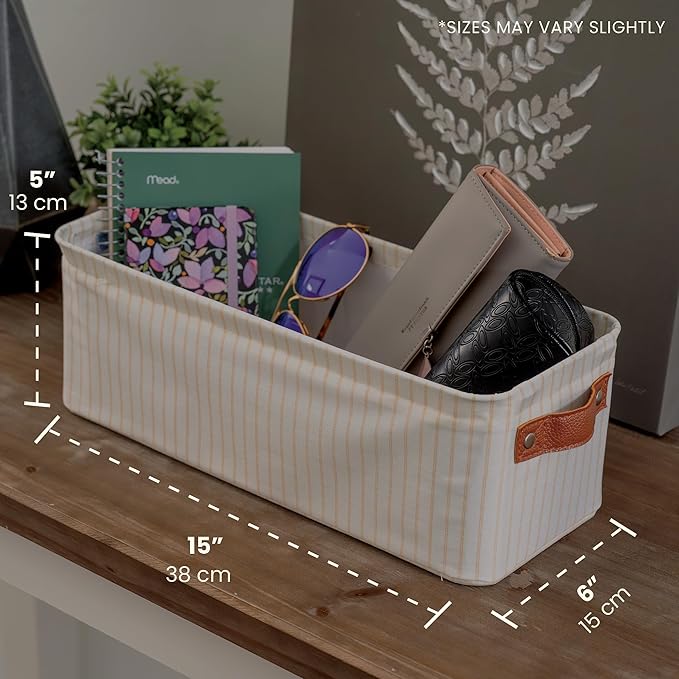 OrganiHaus Narrow Storage Bins 15x06in, Small Closet Bins - Image 5